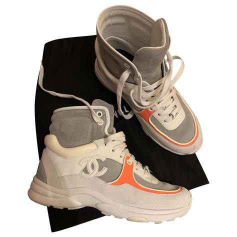 chanel trainers white orange|chanel white trainers women.